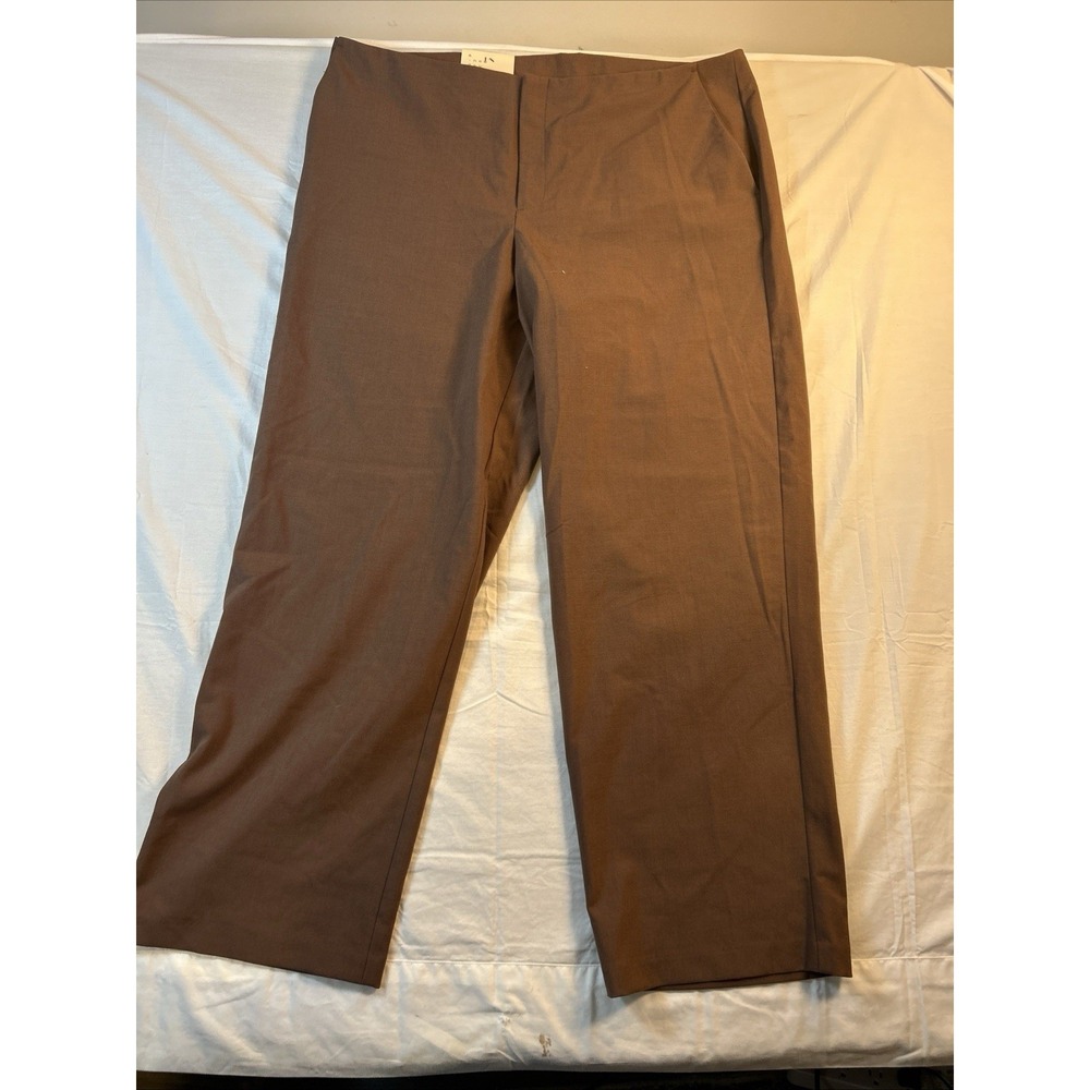 A New Day Dress Pants Womens 16 Brown New Bootcut Mid Rise Stretch 0063